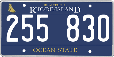 RI license plate 255830