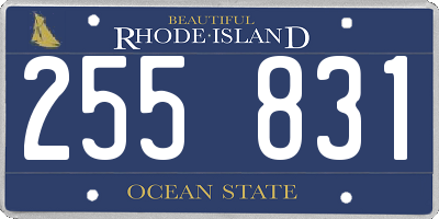 RI license plate 255831