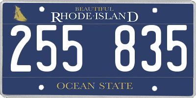 RI license plate 255835