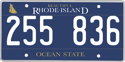 RI license plate 255836