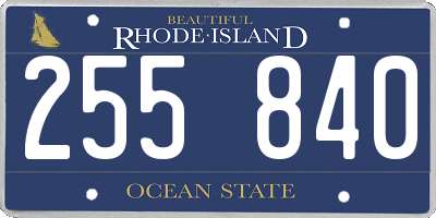RI license plate 255840