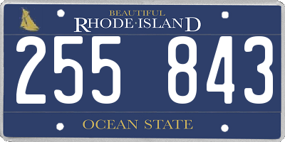 RI license plate 255843
