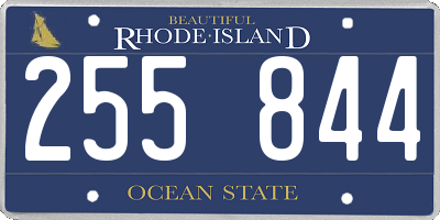 RI license plate 255844
