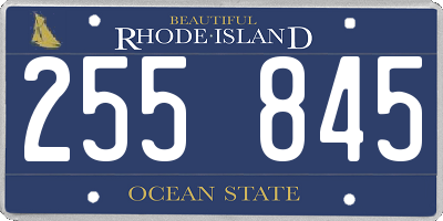 RI license plate 255845