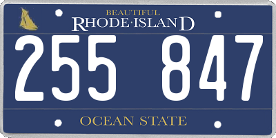 RI license plate 255847