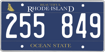 RI license plate 255849