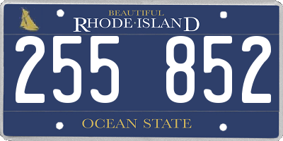 RI license plate 255852