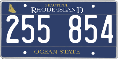 RI license plate 255854