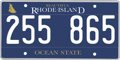 RI license plate 255865