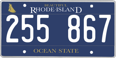 RI license plate 255867