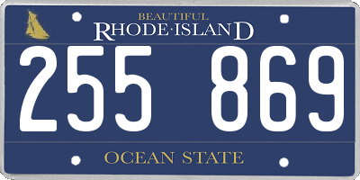 RI license plate 255869