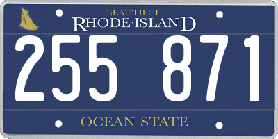 RI license plate 255871