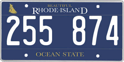 RI license plate 255874