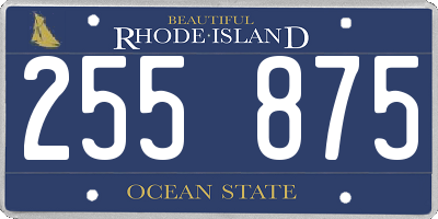 RI license plate 255875