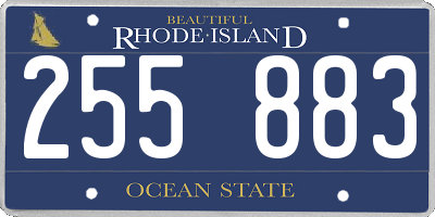 RI license plate 255883