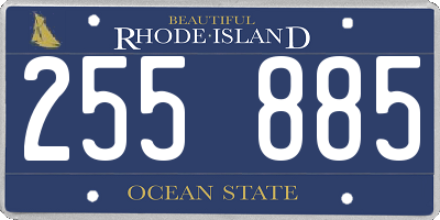 RI license plate 255885