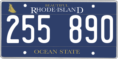RI license plate 255890