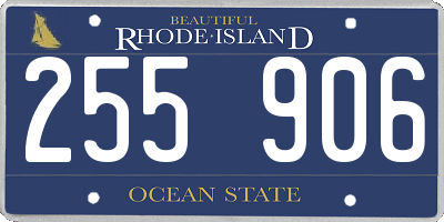 RI license plate 255906