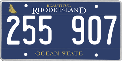 RI license plate 255907