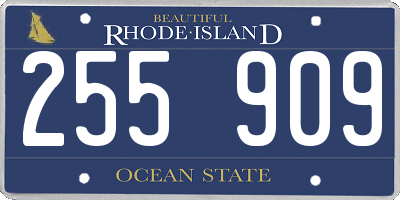 RI license plate 255909