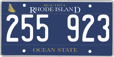 RI license plate 255923