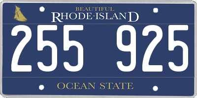 RI license plate 255925