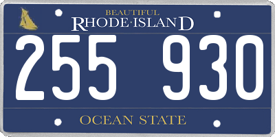 RI license plate 255930