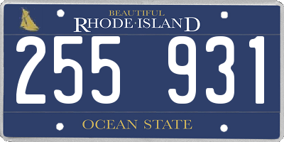 RI license plate 255931