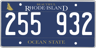 RI license plate 255932