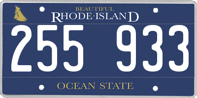 RI license plate 255933