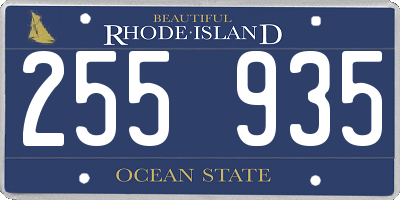 RI license plate 255935