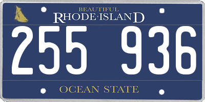 RI license plate 255936