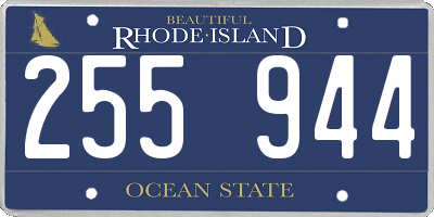 RI license plate 255944
