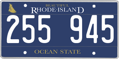RI license plate 255945