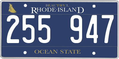 RI license plate 255947