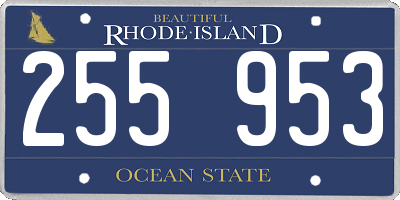 RI license plate 255953