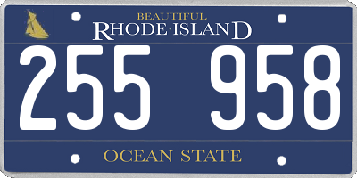 RI license plate 255958