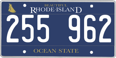 RI license plate 255962