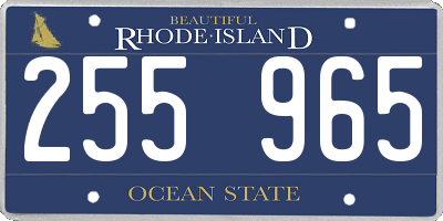 RI license plate 255965