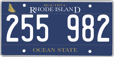 RI license plate 255982