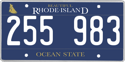 RI license plate 255983