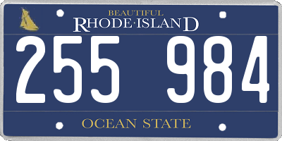 RI license plate 255984