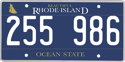 RI license plate 255986