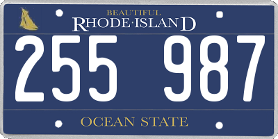 RI license plate 255987