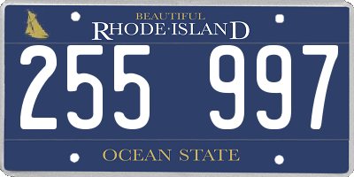 RI license plate 255997