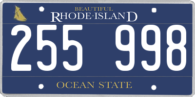 RI license plate 255998