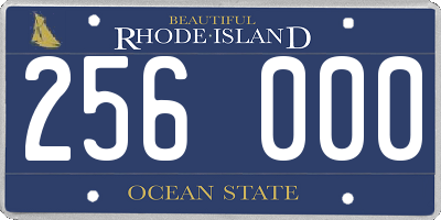 RI license plate 256000