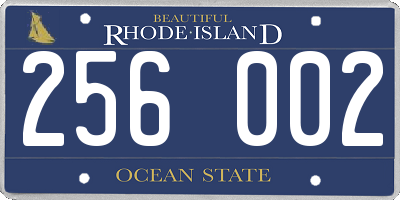 RI license plate 256002