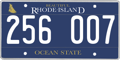 RI license plate 256007