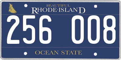 RI license plate 256008
